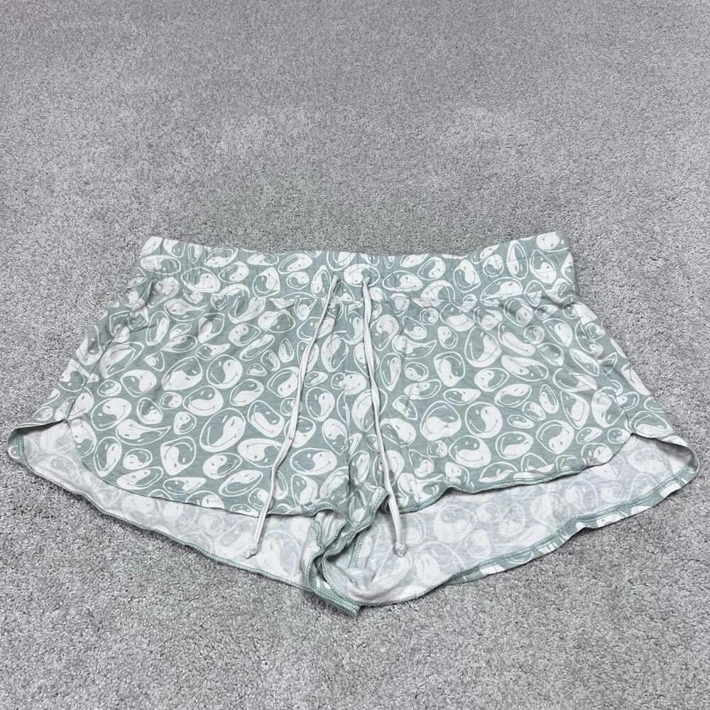 American Eagle Outfitters Shorts Green White Elastic Waist Drawstring Size XL